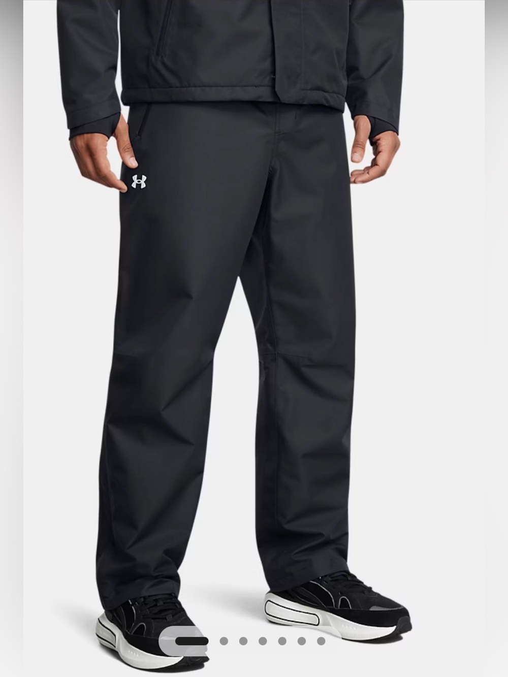 NWT Under Armour Stormproof Lined Rain Pants Black Size XL